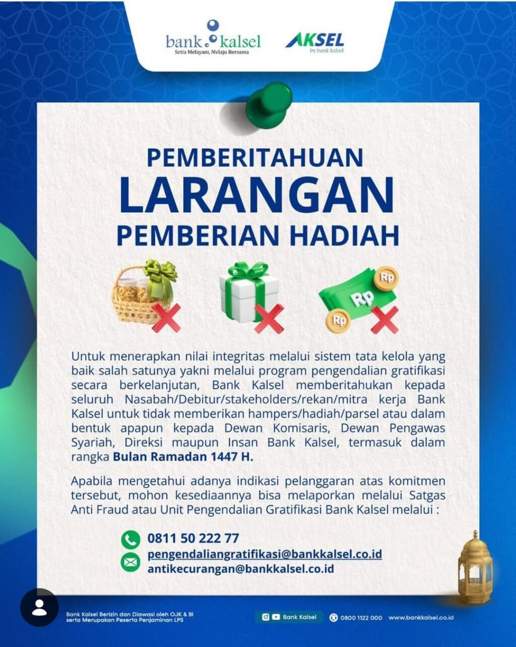LARANGAN GRATIFIKASI